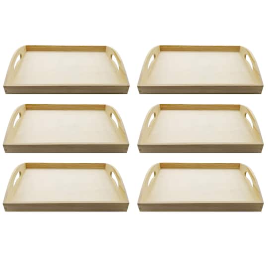 6 Pack: 13" Wooden Tray by Make Market®